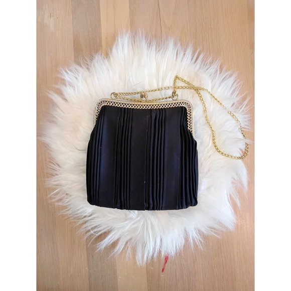 La Regale Handbags - Vintage La Regale Satin Bag w/ Gold chain